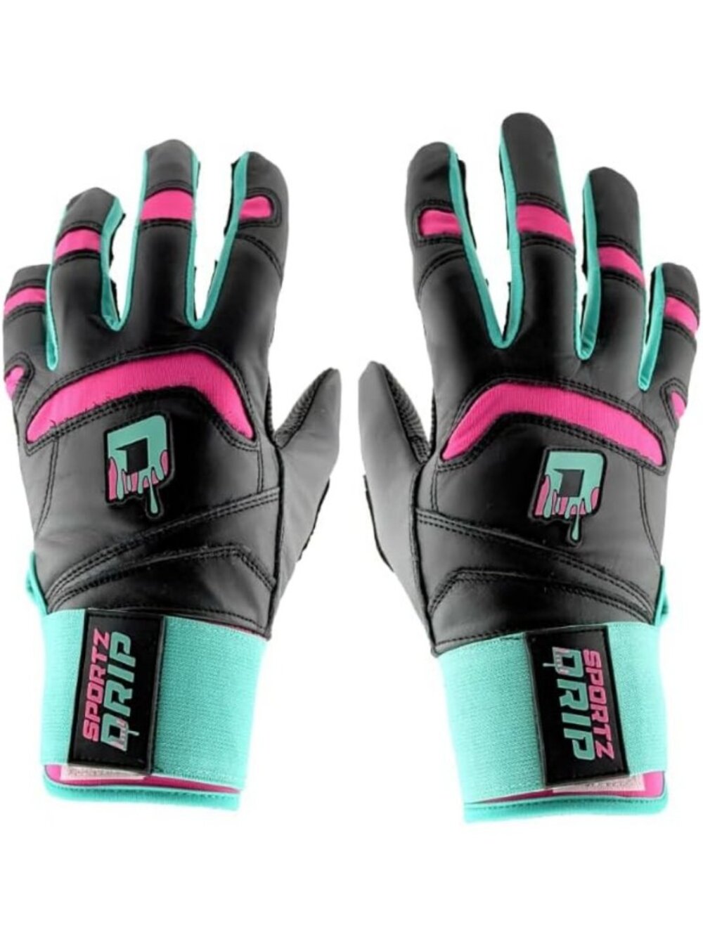 Genuine Leather Batting Gloves for Baseball & Softball - Black/Pink, Unisex